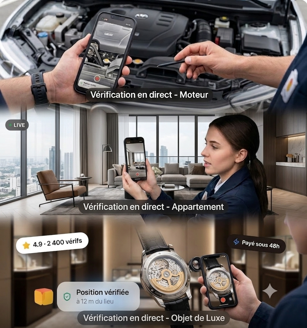 Vérifications en direct : moteur, appartement, objet de luxe